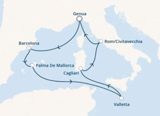 Batı Akdeniz Balayı Gemi Turu I 7 Gece 8 Gün I Costa Pacifica