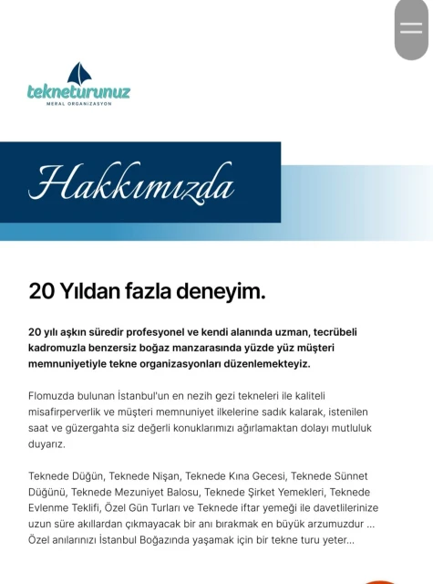 Tekne Turunuz Meral Organizasyon
