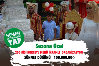 200 Kişilik Sünnet Düğünü Organizasyonları Kokteyl Menü Dahil 100.000 TL