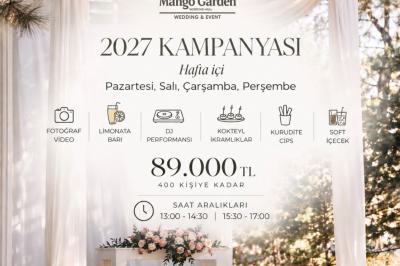 2027 Yılında Yapılacak Hafta İçi Davetleri 89.000 TL'den Başlayan Fiyatlarla