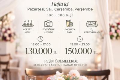 Kokteyl Menülü 2027 Hafta İçi Organizasyonları 130.000 TL'den Başlayan Fiyatlarla