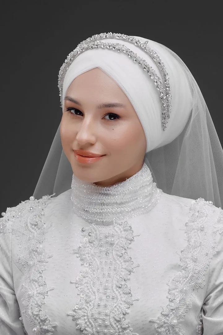 Tesett&uuml;r Gelin Tacı Modelleri | Tesett&uuml;r Gelin Sa&ccedil; Aksesuarları
